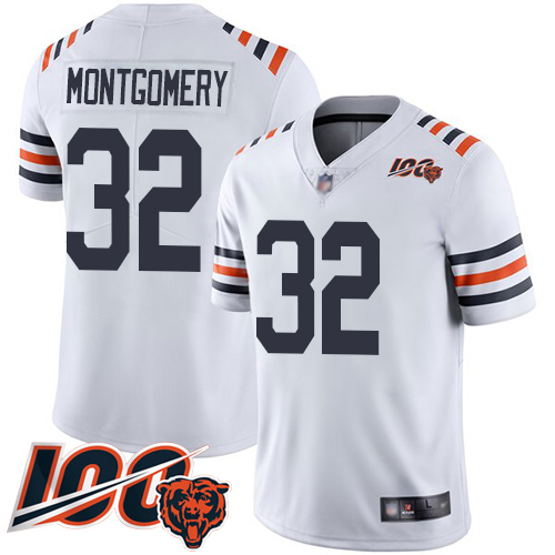 Chicago Bears Limited White Men David Montgomery Jersey NFL Football #32 100th Season